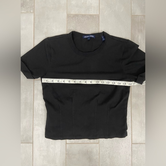 Veronica Beard Ankara Seamed Crewneck T-Shirt Black Size XS - Picture 8 of 9